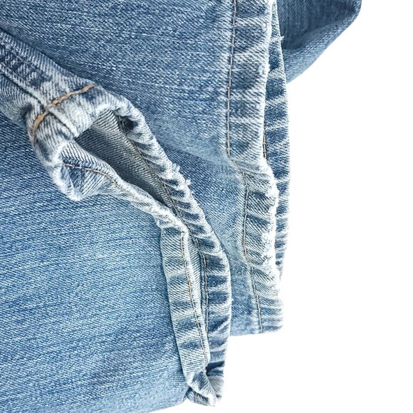 Ariat Jeans Men's 38x32 Blue Fade Low Rise Boot Denim Distressed Destroyed - Picture 10 of 15